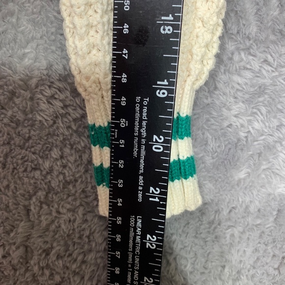 American Eagle Women’s Cable Knit Sweater XS White Green Stripe Cotton Blend - Picture 4 of 7